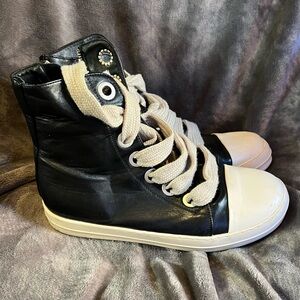Black and White High-Top Sneakers